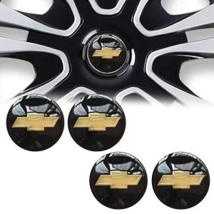 3D autó Chevrolet fekete felniközép kupak matrica (4 db) 56 mm, alumínium