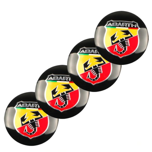 3D autó Fiat Abarth színes felniközép kupak matrica (4 db) 56 mm, alumínium