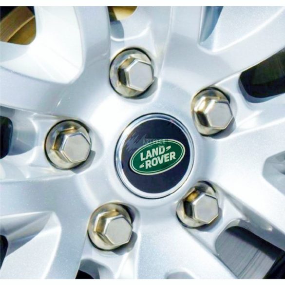 3D autó Land Rover fekete-zöld felniközép kupak matrica (4 db) 56 mm, alumínium