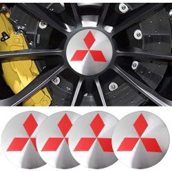   3D autó Mitsubishi felniközép kupak ezüst matrica (4 db) 56 mm alumínium