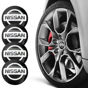 3D autó Nissan fekete felniközép kupak matrica (4 db) 56 mm alumínium