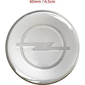 3D autó Opel ezüst felniközép kupak matrica (4 db) 65 mm alumínium