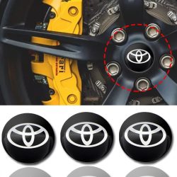   3D autó Toyota fekete felniközép kupak matrica (4 db) 56 mm, alumínium