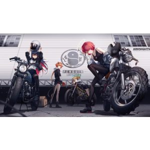 FanArt Anime - Arknights - Texas & Exusiai & Sora & Croissant - Racer -B - poszter