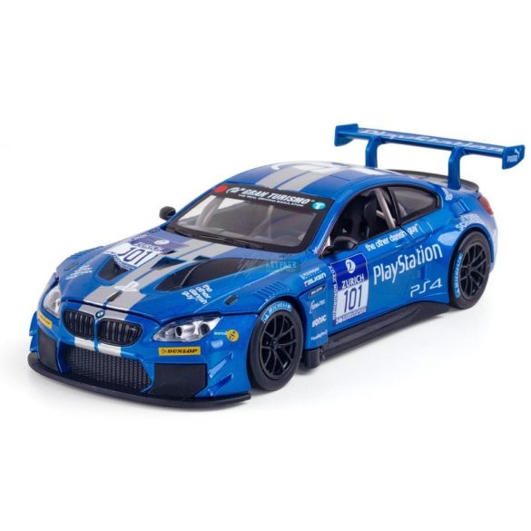 CCA autómodell 1:42 BMW M6 GT3 licenszes, gyüjtőknek - vitrindobozban kék