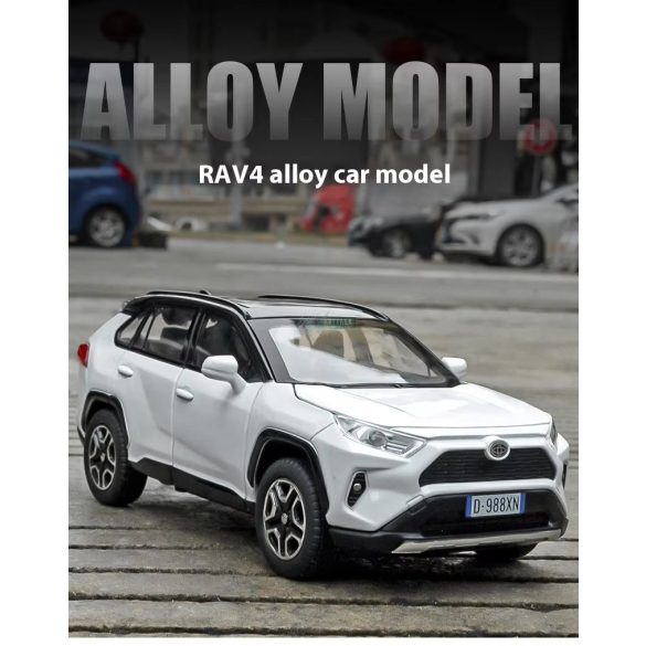 Fém autó modell 1:32 Toyota RAV4 fehér gyüjtőknek OEM